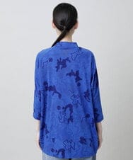 RSKGF30360 TRUNK HIROKO KOSHINO(ヒロココシノ) ドット×迷彩モチーフデザインプルオーバー /日本製/洗える ブルー