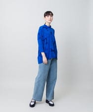 RSKGF30360 TRUNK HIROKO KOSHINO(ヒロココシノ) ドット×迷彩モチーフデザインプルオーバー /日本製/洗える ブルー