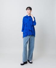 RSKGF30360 TRUNK HIROKO KOSHINO(ヒロココシノ) ドット×迷彩モチーフデザインプルオーバー /日本製/洗える ブルー