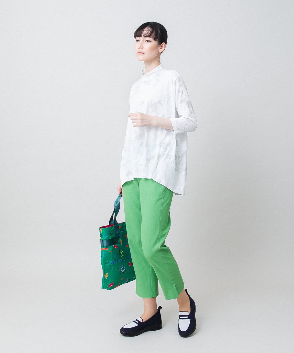 RSKGF30360 TRUNK HIROKO KOSHINO(ヒロココシノ) ドット×迷彩モチーフデザインプルオーバー /日本製/洗える ブルー