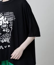 RSKGF52360 TRUNK HIROKO KOSHINO(ヒロココシノ) 【WEB/京王百貨店新宿店限定】アートモチーフベア天竺チュニック /日本製/洗える ブラック