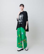 RSKGF52360 TRUNK HIROKO KOSHINO(ヒロココシノ) 【WEB/京王百貨店新宿店限定】アートモチーフベア天竺チュニック /日本製/洗える ブラック