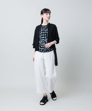 RSKHB19430 TRUNK HIROKO KOSHINO(ヒロココシノ) 幾何ドット柄ドロストアレンジカットソー /日本製/洗濯機で洗える ホワイト