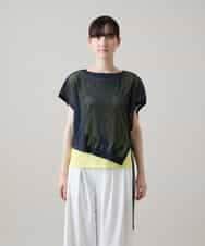 RSKHE02390 TRUNK HIROKO KOSHINO(ヒロココシノ) アシンメトリープリモーディアルベスト/日本製/洗える ネイビー