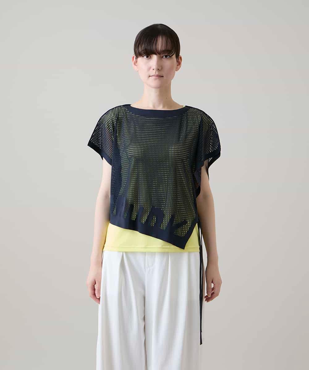 RSKHE02390 TRUNK HIROKO KOSHINO(ヒロココシノ) アシンメトリープリモーディアルベスト/日本製/洗える ネイビー