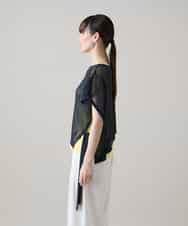 RSKHE02390 TRUNK HIROKO KOSHINO(ヒロココシノ) アシンメトリープリモーディアルベスト/日本製/洗える ネイビー