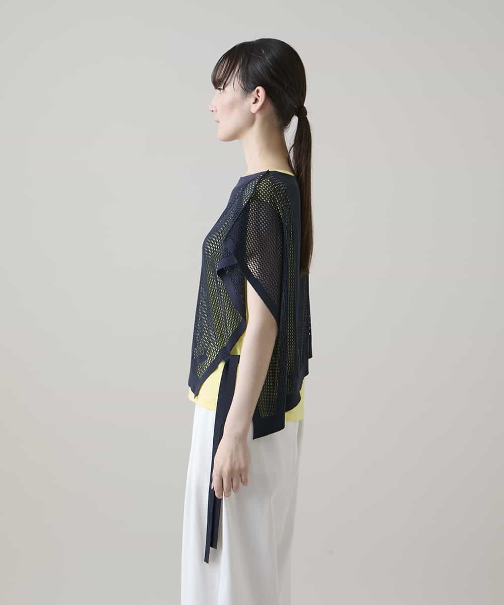 RSKHE02390 TRUNK HIROKO KOSHINO(ヒロココシノ) アシンメトリープリモーディアルベスト/日本製/洗える ネイビー