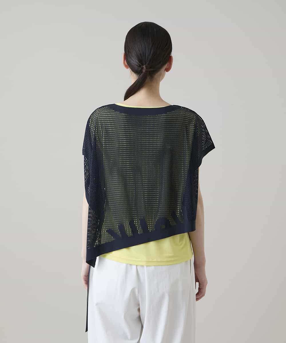 RSKHE02390 TRUNK HIROKO KOSHINO(ヒロココシノ) アシンメトリープリモーディアルベスト/日本製/洗える ネイビー