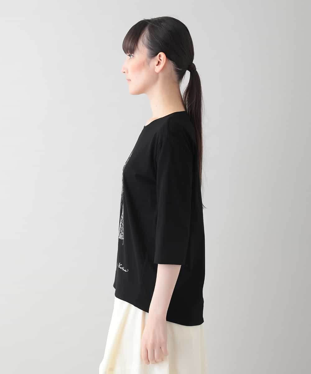 RSKIC10330 TRUNK HIROKO KOSHINO(ヒロココシノ) デザイン画プリントカットソー /日本製/洗える ブラック
