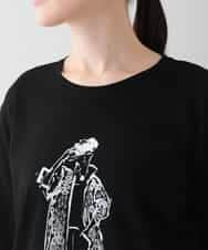RSKIC10330 TRUNK HIROKO KOSHINO(ヒロココシノ) デザイン画プリントカットソー /日本製/洗える ブラック