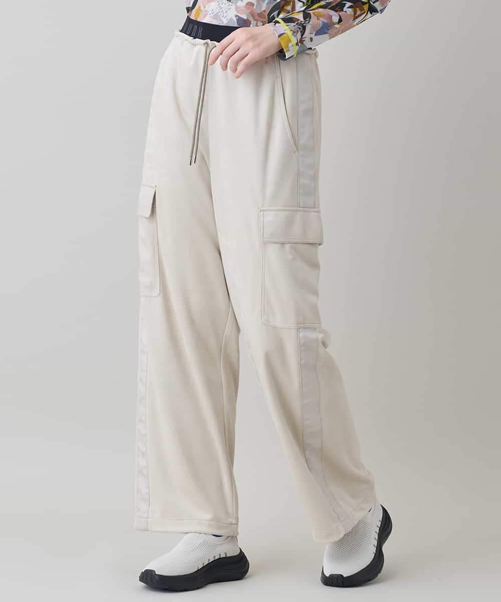 RSLEE22390 TRUNK HIROKO KOSHINO(ヒロココシノ) ロゴウエスト起毛ワイドパンツ /洗える アイボリー