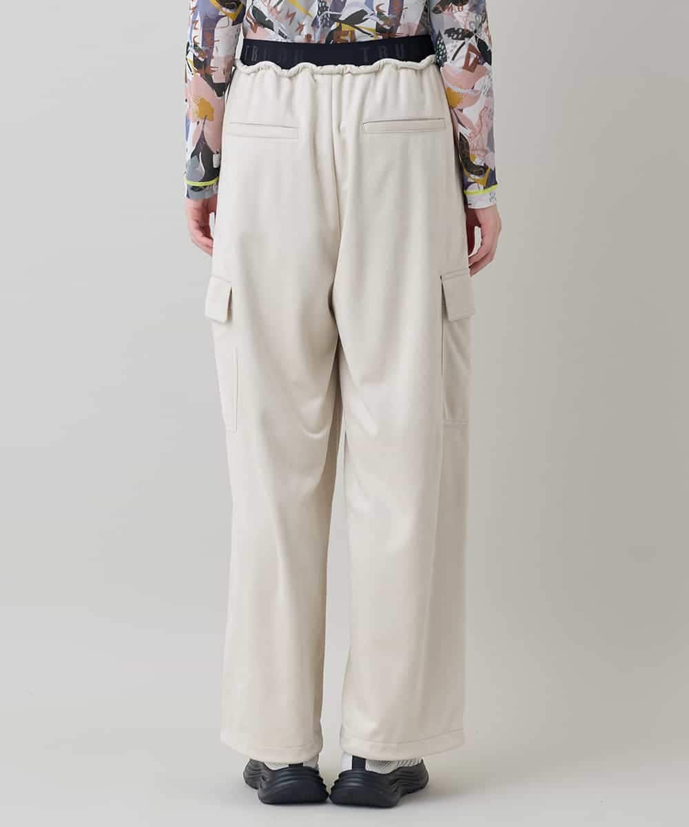 RSLEE22390 TRUNK HIROKO KOSHINO(ヒロココシノ) ロゴウエスト起毛ワイドパンツ /洗える アイボリー