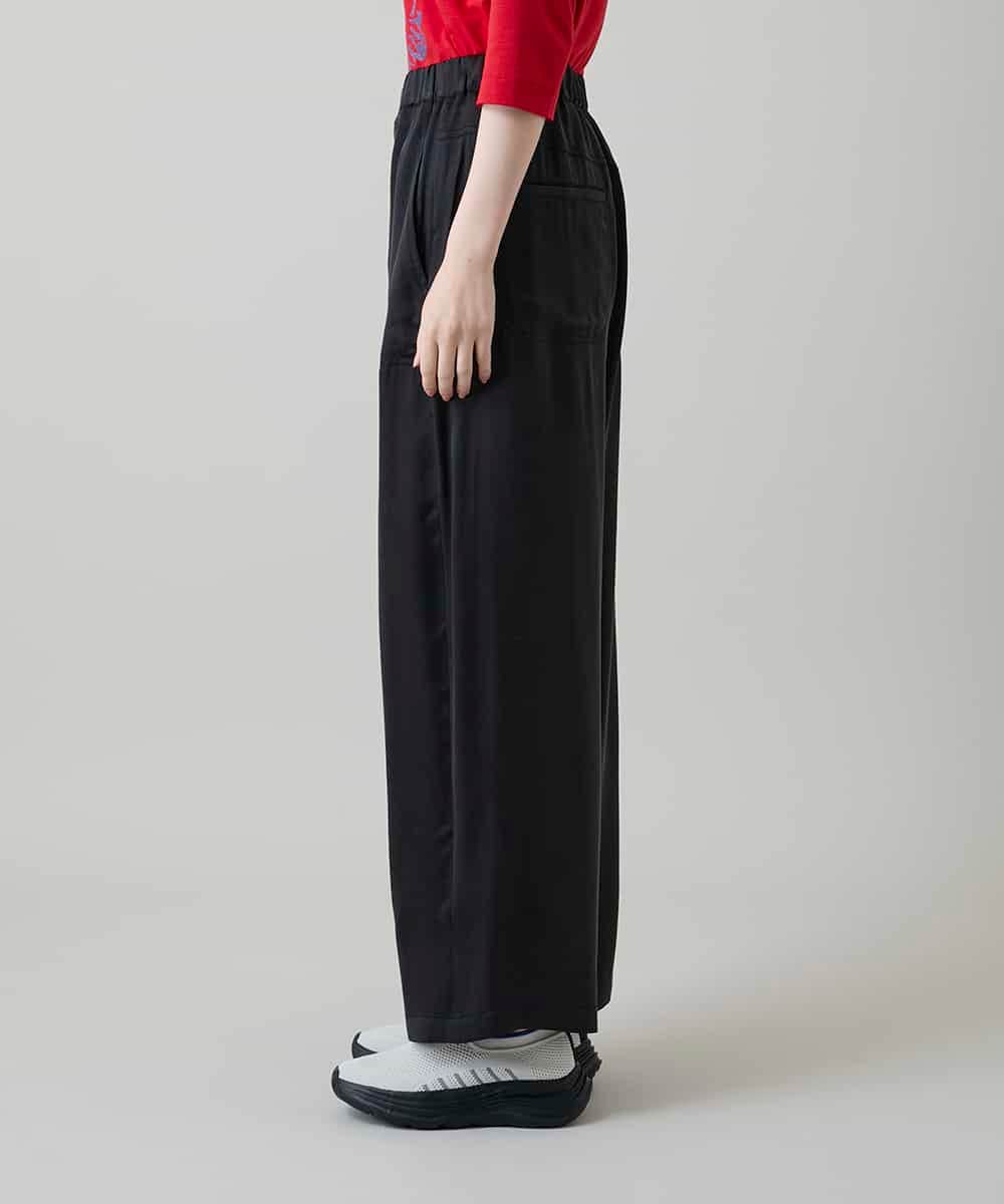 RSLGD11390 TRUNK HIROKO KOSHINO(ヒロココシノ) サテンワイドパンツ ダークグレー