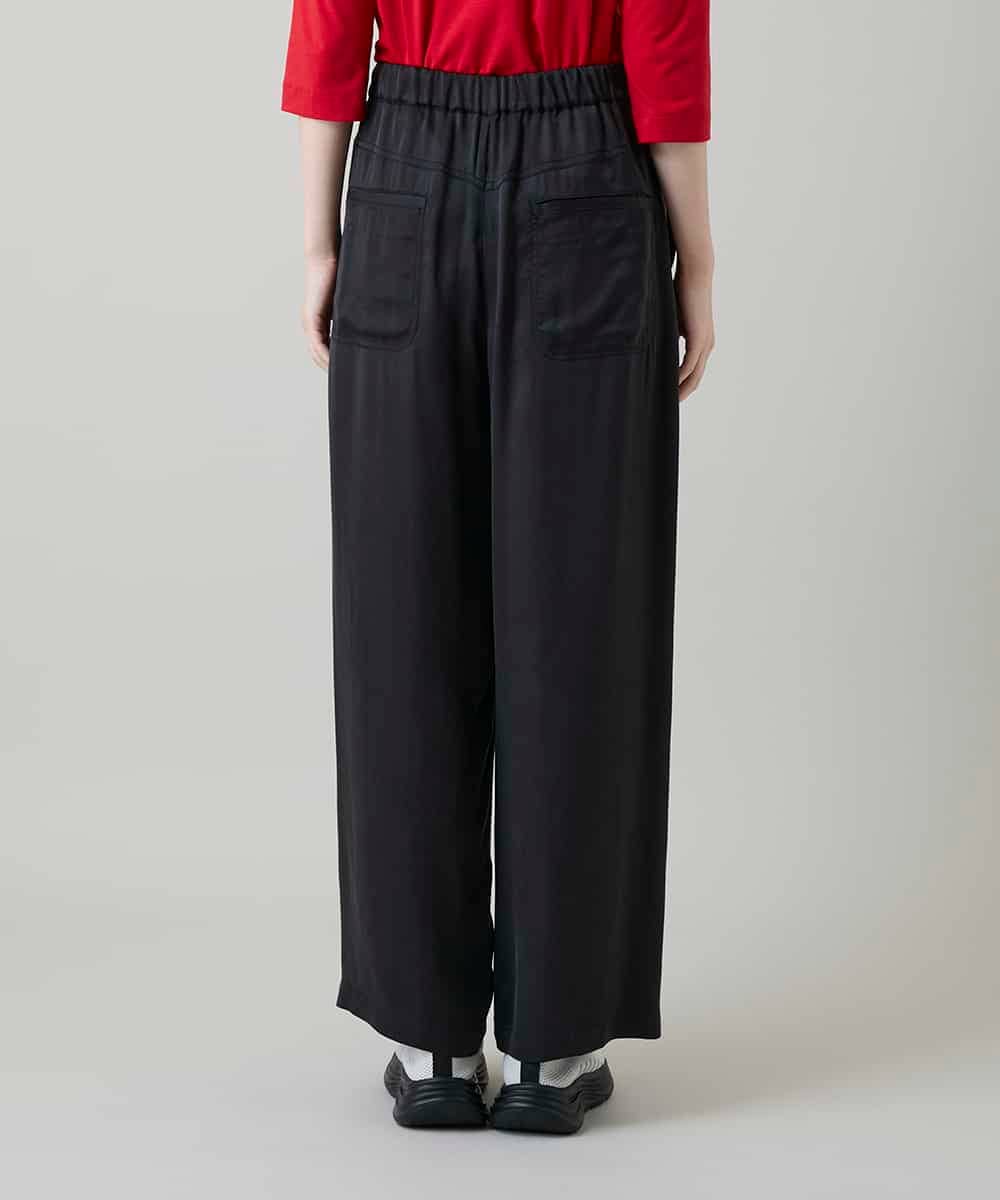 RSLGD11390 TRUNK HIROKO KOSHINO(ヒロココシノ) サテンワイドパンツ ダークグレー