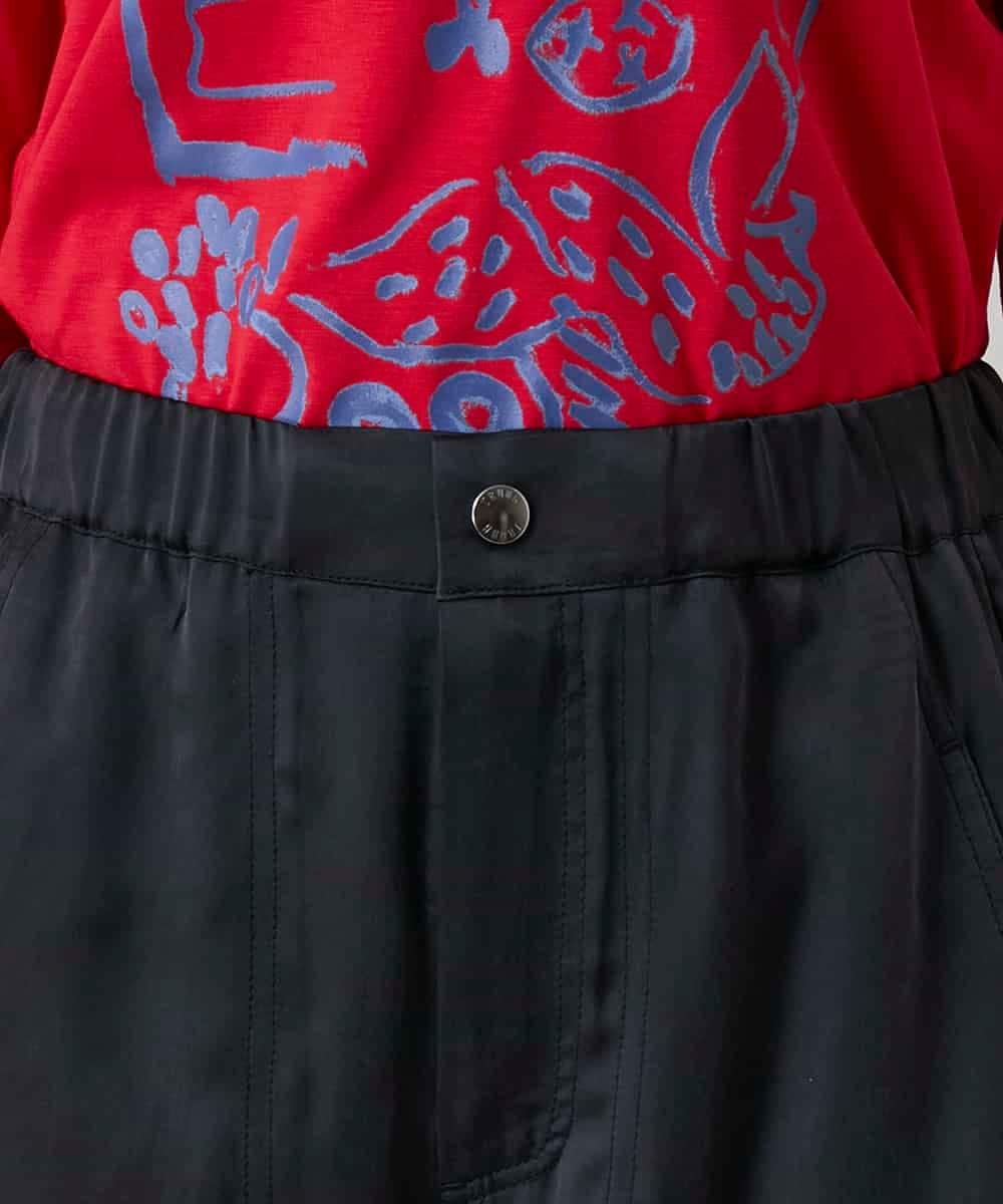 RSLGD11390 TRUNK HIROKO KOSHINO(ヒロココシノ) サテンワイドパンツ ダークグレー