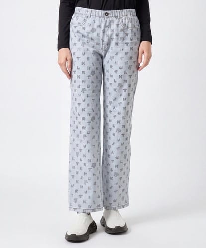 RSLJE09360 TRUNK HIROKO KOSHINO 3Dデニムハイテンションパンツ/洗える