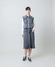 RSPFD03660 TRUNK HIROKO KOSHINO(ヒロココシノ) 立体ストレッチデニムワンピース /日本製/洗える ネイビー