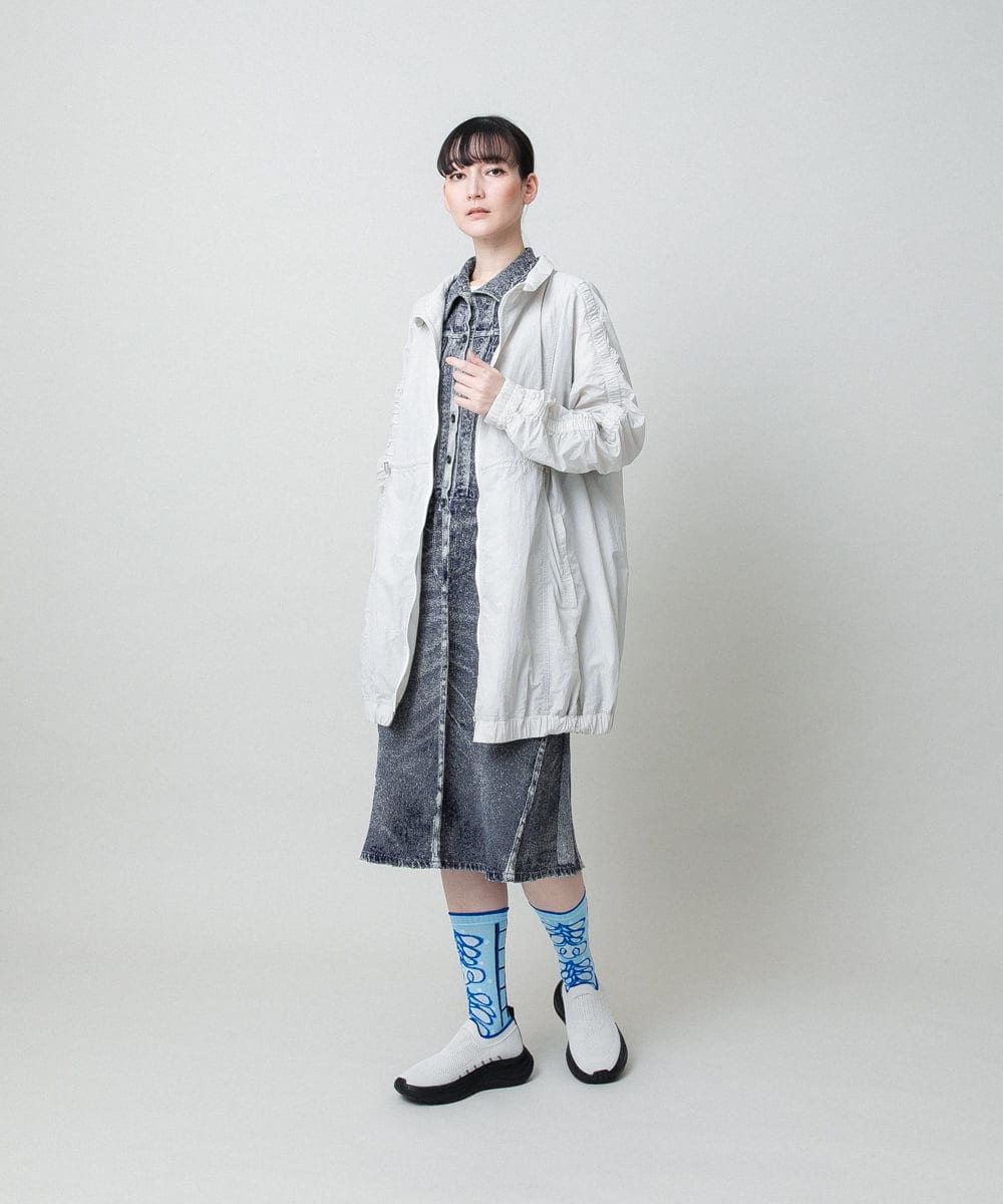 RSPFD03660 TRUNK HIROKO KOSHINO(ヒロココシノ) 立体ストレッチデニムワンピース /日本製/洗える ネイビー