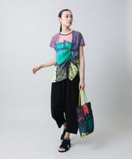 RSPGB12430 TRUNK HIROKO KOSHINO(ヒロココシノ) ネコモチーフアートプリントチュニック/日本製/洗える ピンク