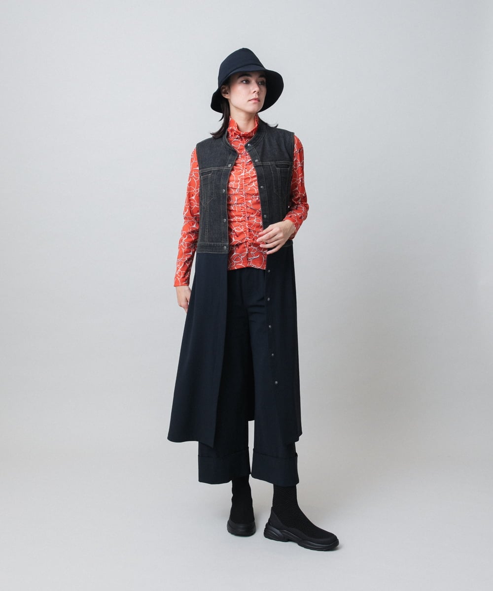 RSQAG08390 TRUNK HIROKO KOSHINO(ヒロココシノ) トリコットジャージーワイドパンツ/洗える ブラック
