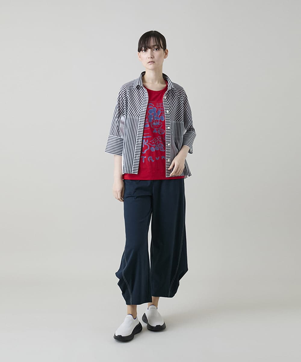 RSQGD18360 TRUNK HIROKO KOSHINO(ヒロココシノ) コットンジャージーボリュームパンツ/洗える ネイビー