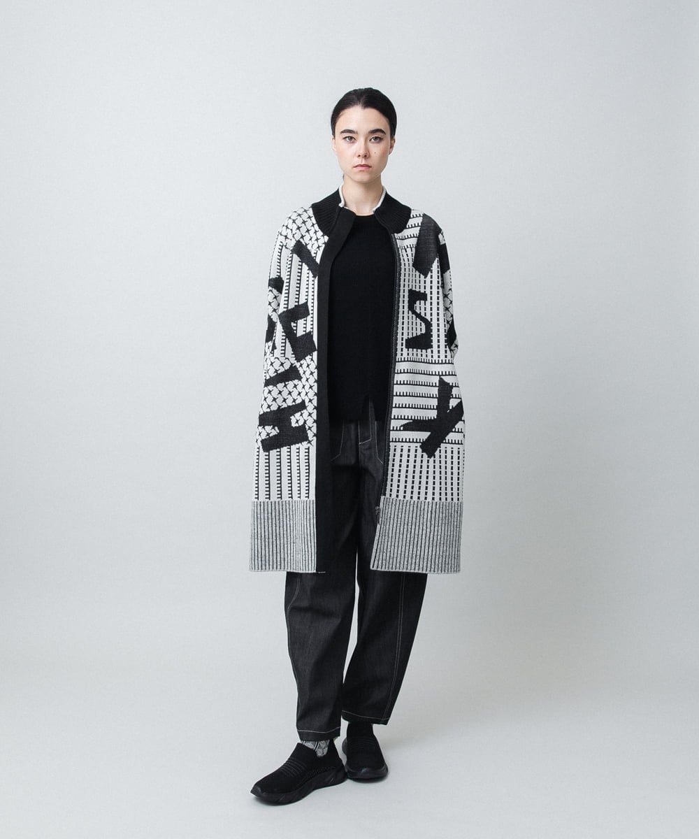 RSSAD07690 TRUNK HIROKO KOSHINO(ヒロココシノ) 【ベージュ：WEB/京王百貨店新宿店限定カラー】フロントジップニットコート/日本製/洗える ブラック