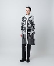 RSSAD07690 TRUNK HIROKO KOSHINO(ヒロココシノ) 【ベージュ：WEB/京王百貨店新宿店限定カラー】フロントジップニットコート/日本製/洗える ブラック