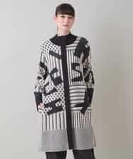 RSSAD07690 TRUNK HIROKO KOSHINO(ヒロココシノ) 【ベージュ：WEB/京王百貨店新宿店限定カラー】フロントジップニットコート/日本製/洗える ブラック