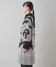 RSSAD07690 TRUNK HIROKO KOSHINO(ヒロココシノ) 【ベージュ：WEB/京王百貨店新宿店限定カラー】フロントジップニットコート/日本製/洗える ブラック