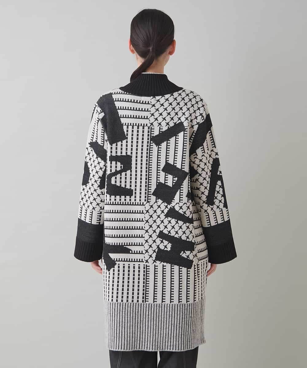 RSSAD07690 TRUNK HIROKO KOSHINO(ヒロココシノ) 【ベージュ：WEB/京王百貨店新宿店限定カラー】フロントジップニットコート/日本製/洗える ブラック