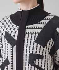 RSSAD07690 TRUNK HIROKO KOSHINO(ヒロココシノ) 【ベージュ：WEB/京王百貨店新宿店限定カラー】フロントジップニットコート/日本製/洗える ブラック