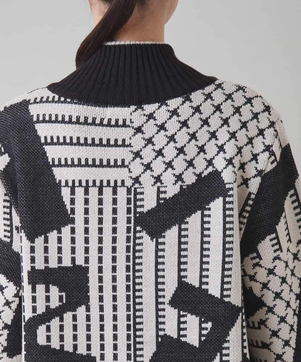 RSSAD07690 TRUNK HIROKO KOSHINO(ヒロココシノ) 【ベージュ：WEB/京王百貨店新宿店限定カラー】フロントジップニットコート/日本製/洗える ブラック
