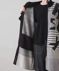 RSSAD07690 TRUNK HIROKO KOSHINO(ヒロココシノ) 【ベージュ：WEB/京王百貨店新宿店限定カラー】フロントジップニットコート/日本製/洗える ブラック