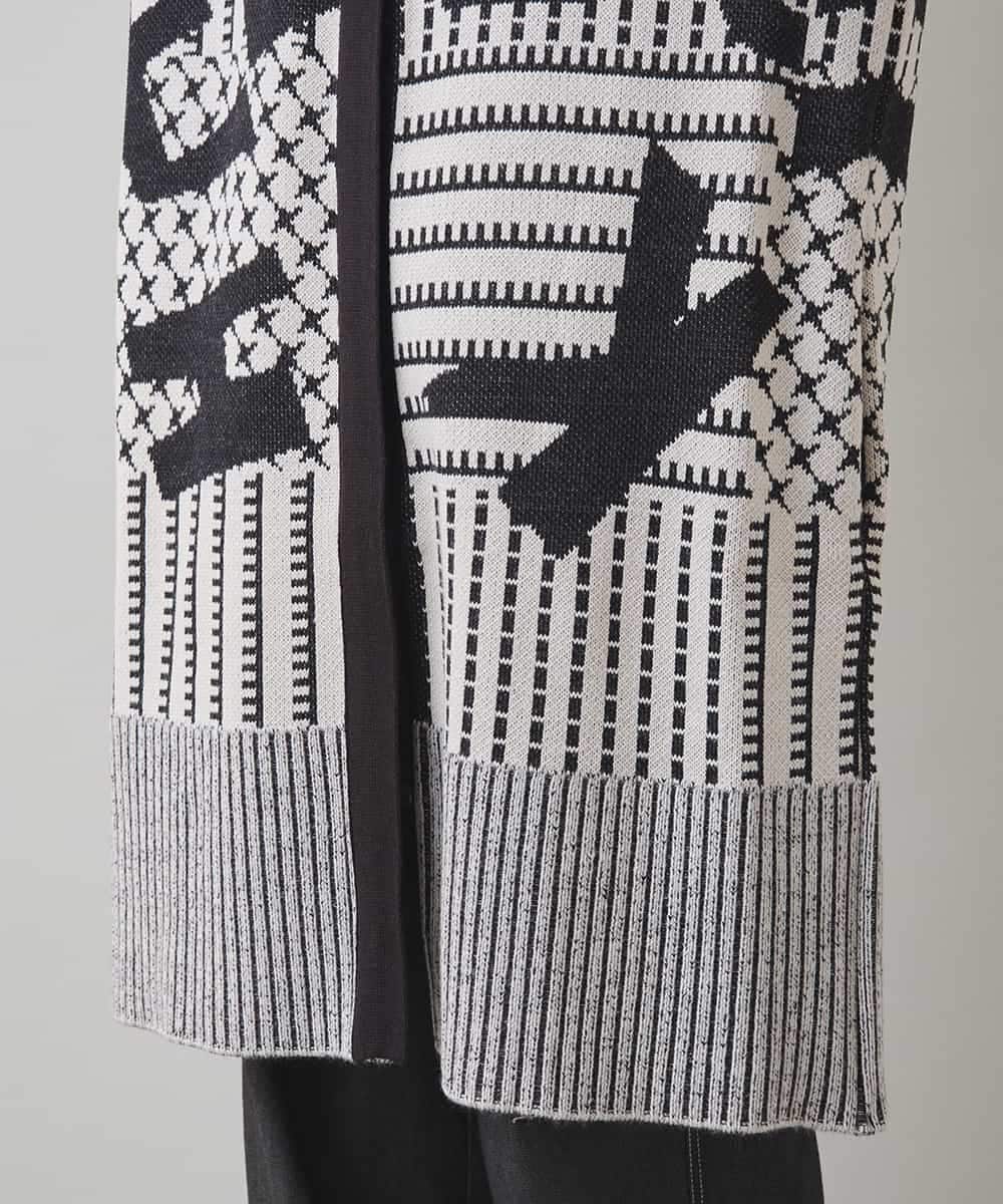 RSSAD07690 TRUNK HIROKO KOSHINO(ヒロココシノ) 【ベージュ：WEB/京王百貨店新宿店限定カラー】フロントジップニットコート/日本製/洗える ブラック