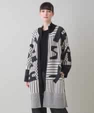 RSSAD07690 TRUNK HIROKO KOSHINO(ヒロココシノ) 【ベージュ：WEB/京王百貨店新宿店限定カラー】フロントジップニットコート/日本製/洗える ブラック
