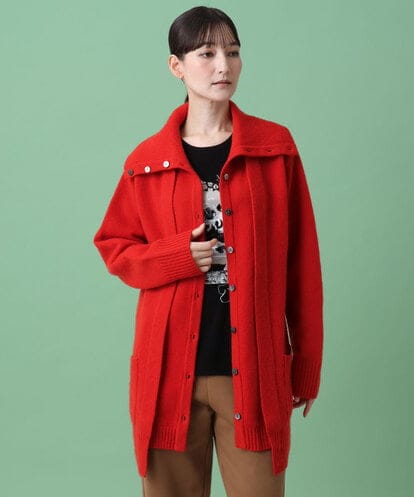 RSSAG18690 TRUNK HIROKO KOSHINO レイヤードライクウールニットコート