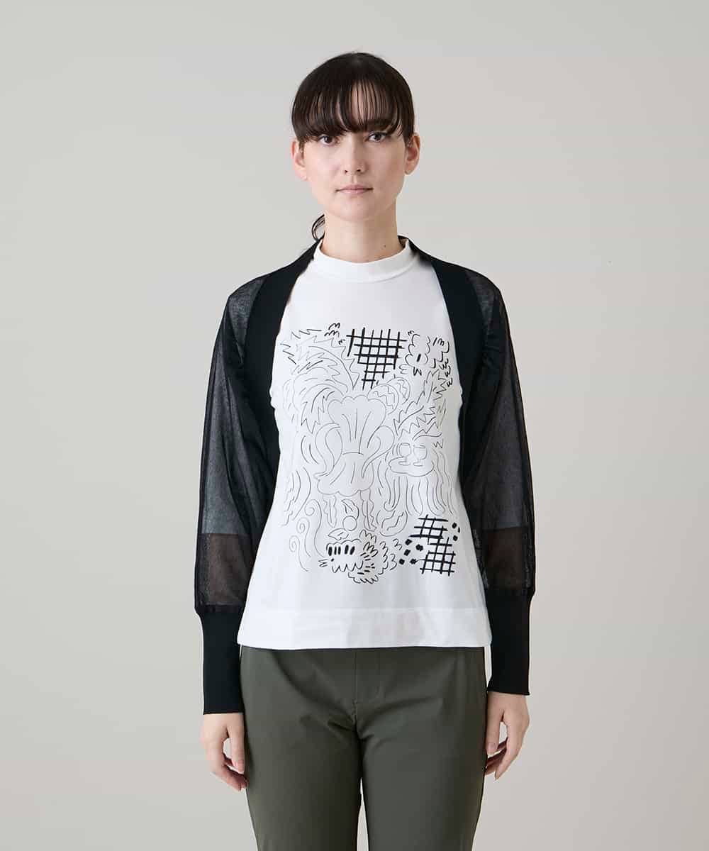 RSSHE15390 TRUNK HIROKO KOSHINO(ヒロココシノ) シアーニットボレロ/洗える ブラック