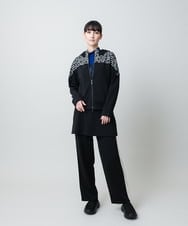 RSTAE18630 TRUNK HIROKO KOSHINO(ヒロココシノ) 小付きドットブロッキングデザインパーカー/洗える ブラック