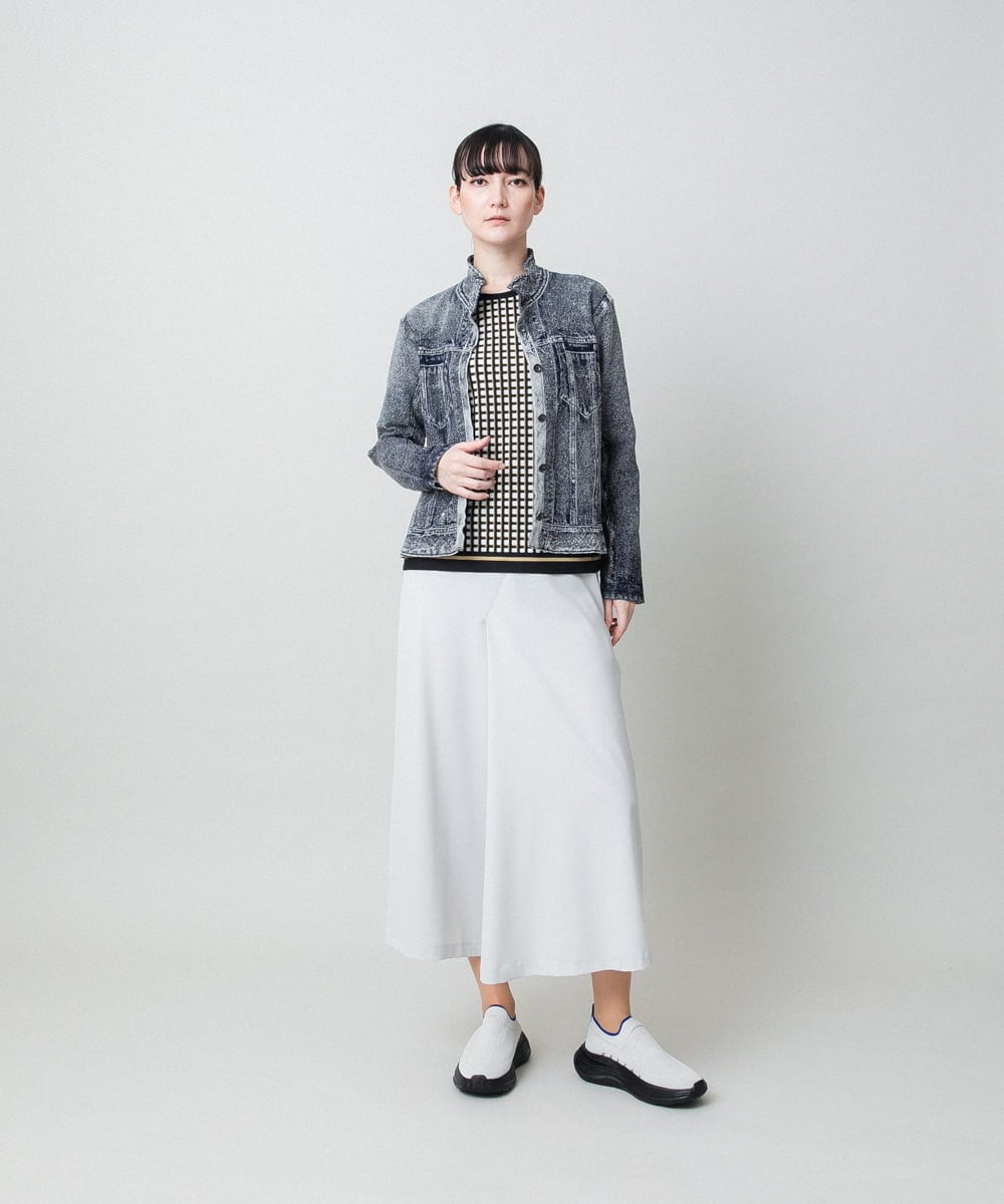 RSTFD02590 TRUNK HIROKO KOSHINO(ヒロココシノ) 立体ストレッチデニムスタンドカラージャケット/日本製/洗える ネイビー
