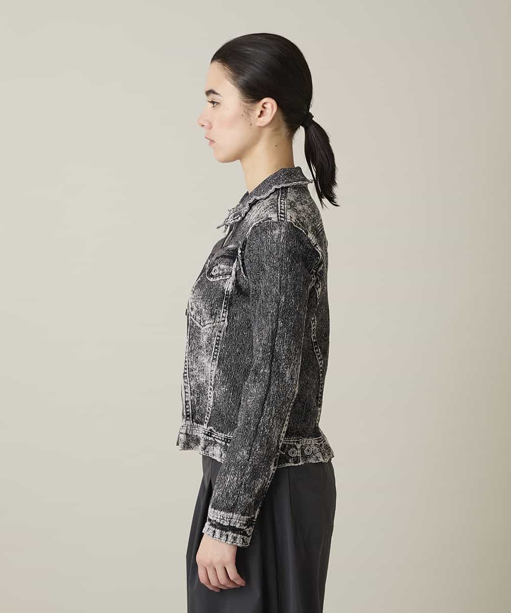 RSTFF20590 TRUNK HIROKO KOSHINO(ヒロココシノ) 【WEB/京王百貨店新宿店限定】立体ストレッチデニムジャケット /日本製/洗える ブラック