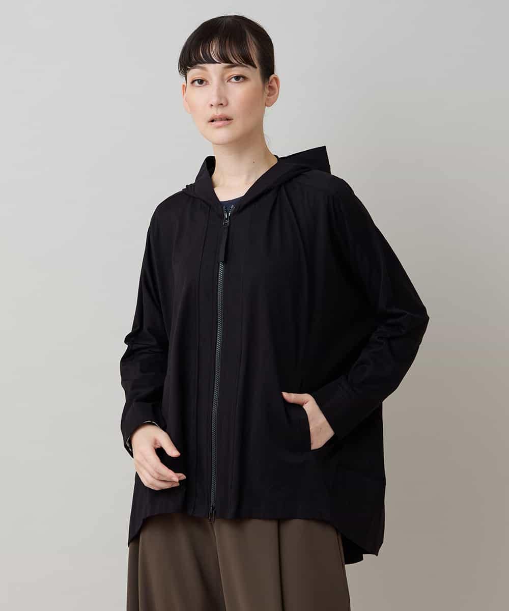 RSTLC71390 TRUNK HIROKO KOSHINO(ヒロココシノ) 【WEB/京王百貨店新宿店限定】切り替えパターンダブルジップパーカー/日本製/洗える ブラック