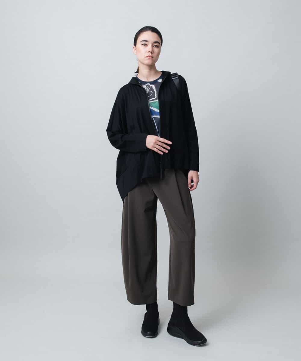 RSTLC71390 TRUNK HIROKO KOSHINO(ヒロココシノ) 【WEB/京王百貨店新宿店限定】切り替えパターンダブルジップパーカー/日本製/洗える ブラック