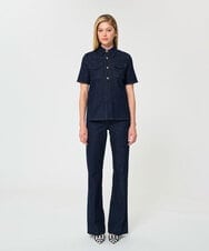 VZBGD05340 TARA JARMON(タラ ジャーモン) 【メディア着用】デニムブラウス ネイビー