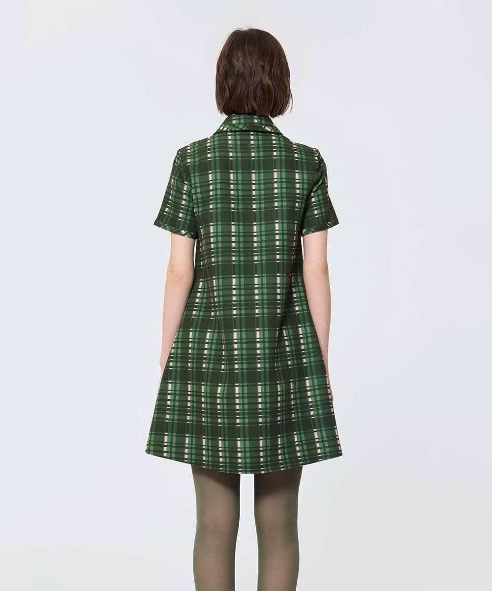 VZEAD11500 TARA JARMON(タラ ジャーモン) 【メディア着用】スコティッシュチェックドレス カーキ