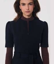 VZEAG26650 TARA JARMON(タラ ジャーモン) ヘビークレープロングドレス ミッドナイトブルー