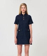 VZEGD03510 TARA JARMON(タラ ジャーモン) 【メディア着用】デニムドレス ネイビー