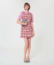 VZEGD12520 TARA JARMON(タラ ジャーモン) レトロブルームコットンピケドレス ピンク