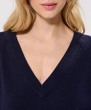 VZFAD20460 TARA JARMON(タラ ジャーモン) メリノアルパカVネックニット ネイビー