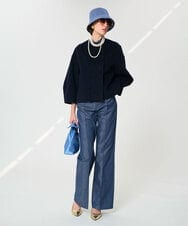 VZJGD05810 TARA JARMON(タラ ジャーモン) バレルスリーブダブルフェイスウールジャケット ミッドナイトブルー