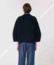 VZJGD05810 TARA JARMON(タラ ジャーモン) バレルスリーブダブルフェイスウールジャケット ミッドナイトブルー